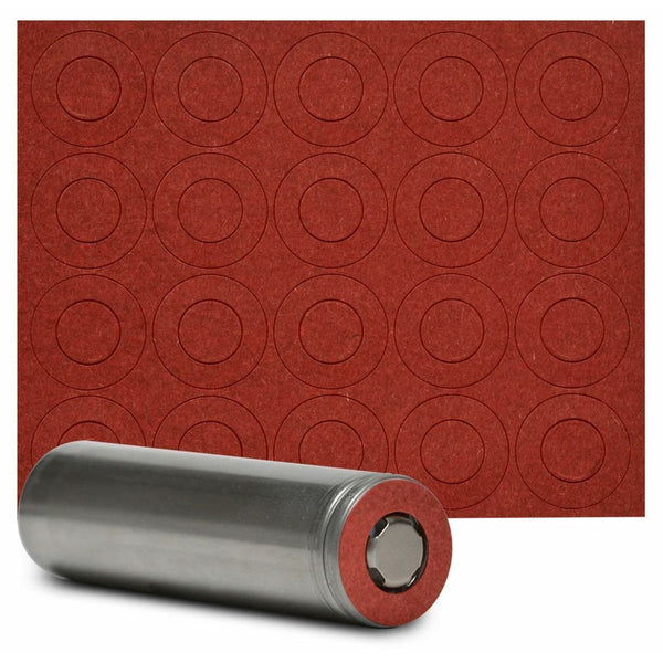 18650 Battery Terminal Insulators - 20pcs - Red Paper - TinkerTech AU TinkerTech AU