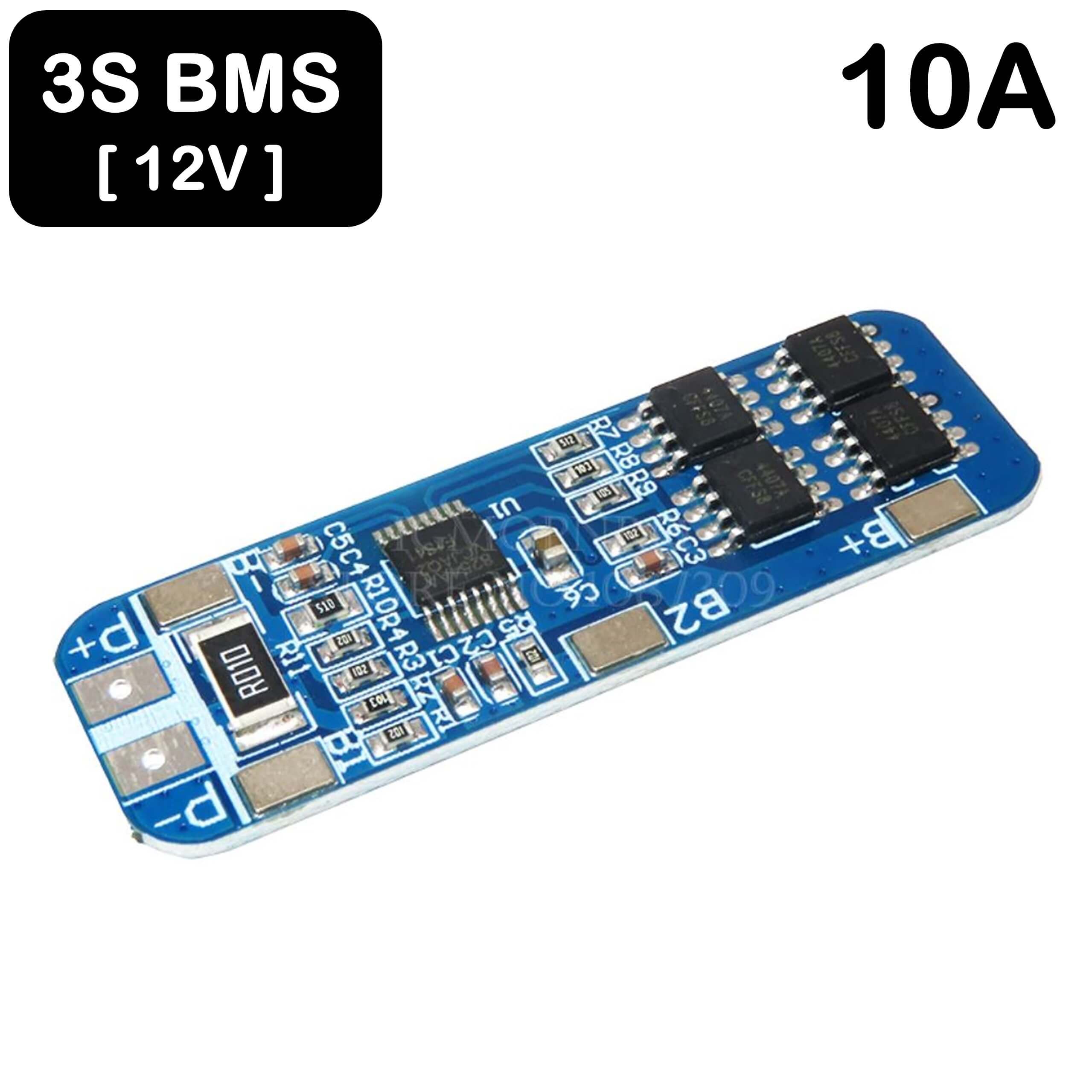 3S BMS 12V PCB Protection Circuit Board 10A - TinkerTech AU BMS