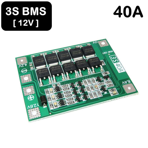 3S BMS 12V PCB Protection Circuit Board 40A - TinkerTech AU BMS