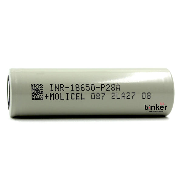 Molicel P28A 18650 2800mAh 35A Battery - TinkerTech AU Molicel 18650 Flat Top