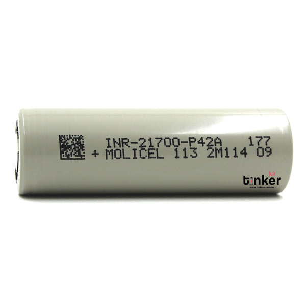 Molicel P42A 21700 4200mAh 45A Battery - TinkerTech AU Molicel 21700 Flat Top