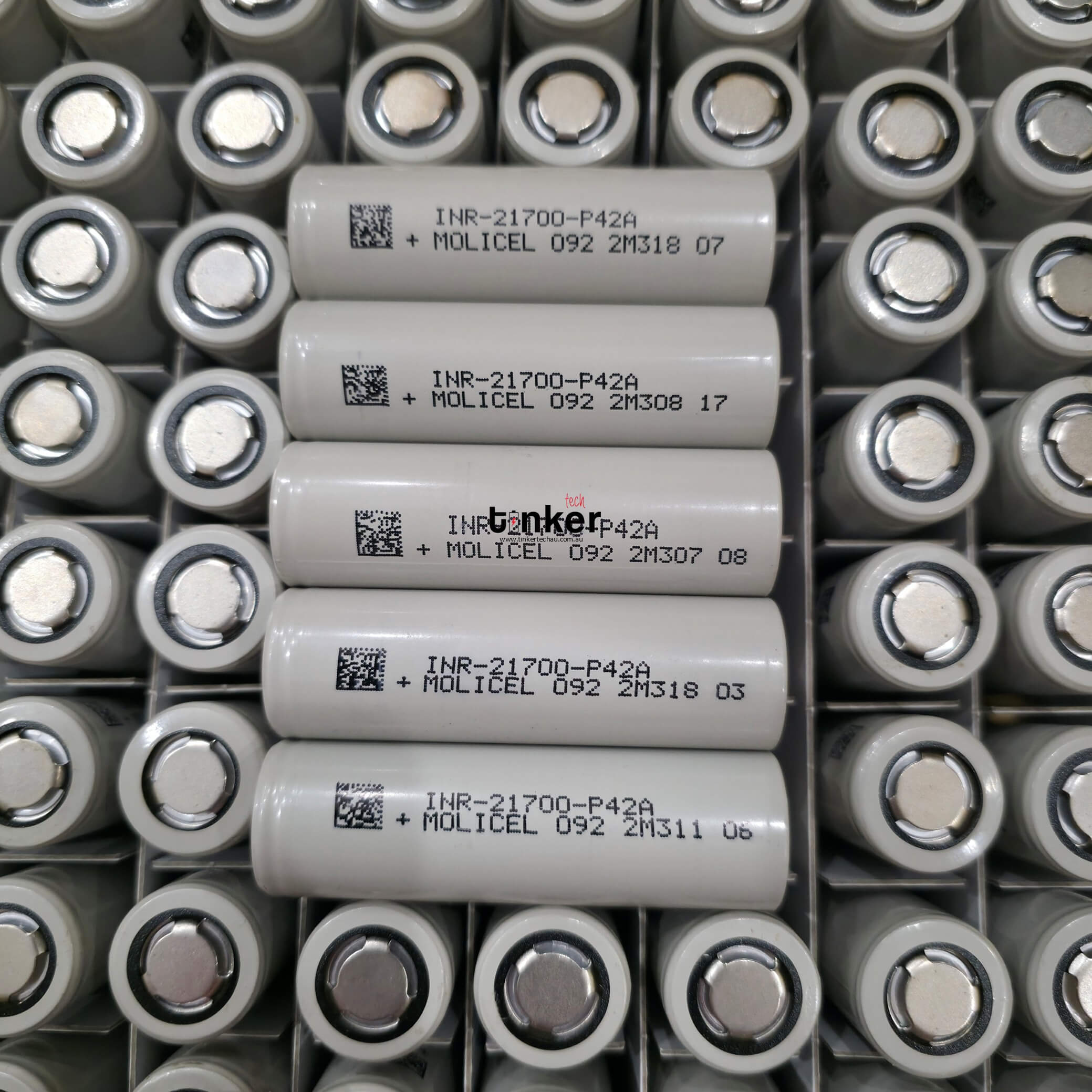 100PCS Mixed Batch Molicel P42A 21700 4200mAh 45A Battery