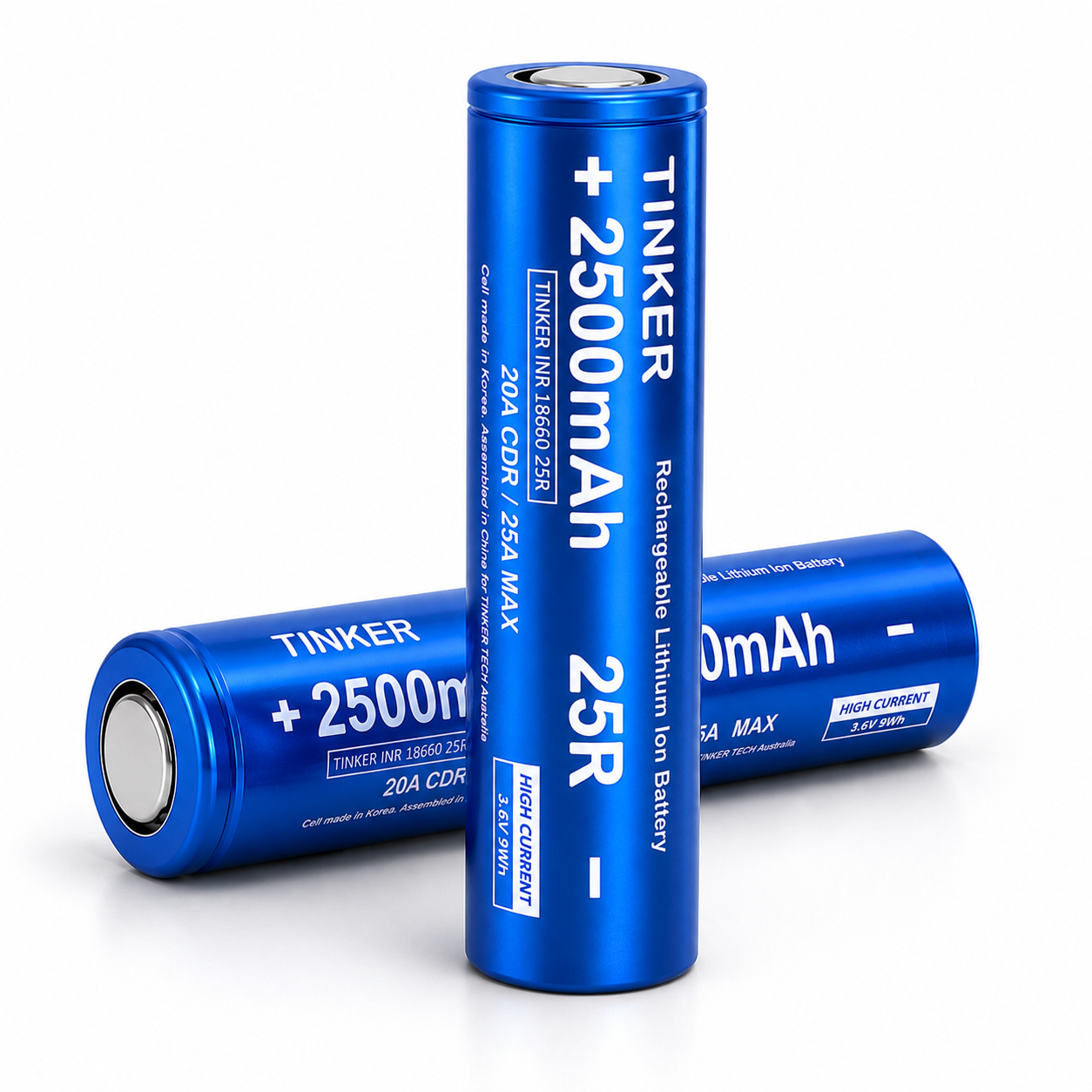 Tinker 25R 18650 2500mAh 20A Battery - TinkerTech AU TinkerTech AU 18650 Flat Top