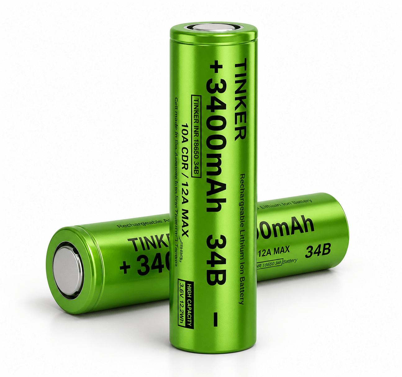 Tinker 34B 18650 3400mAh 10A Battery - TinkerTech AU TinkerTech AU 18650 Flat Top