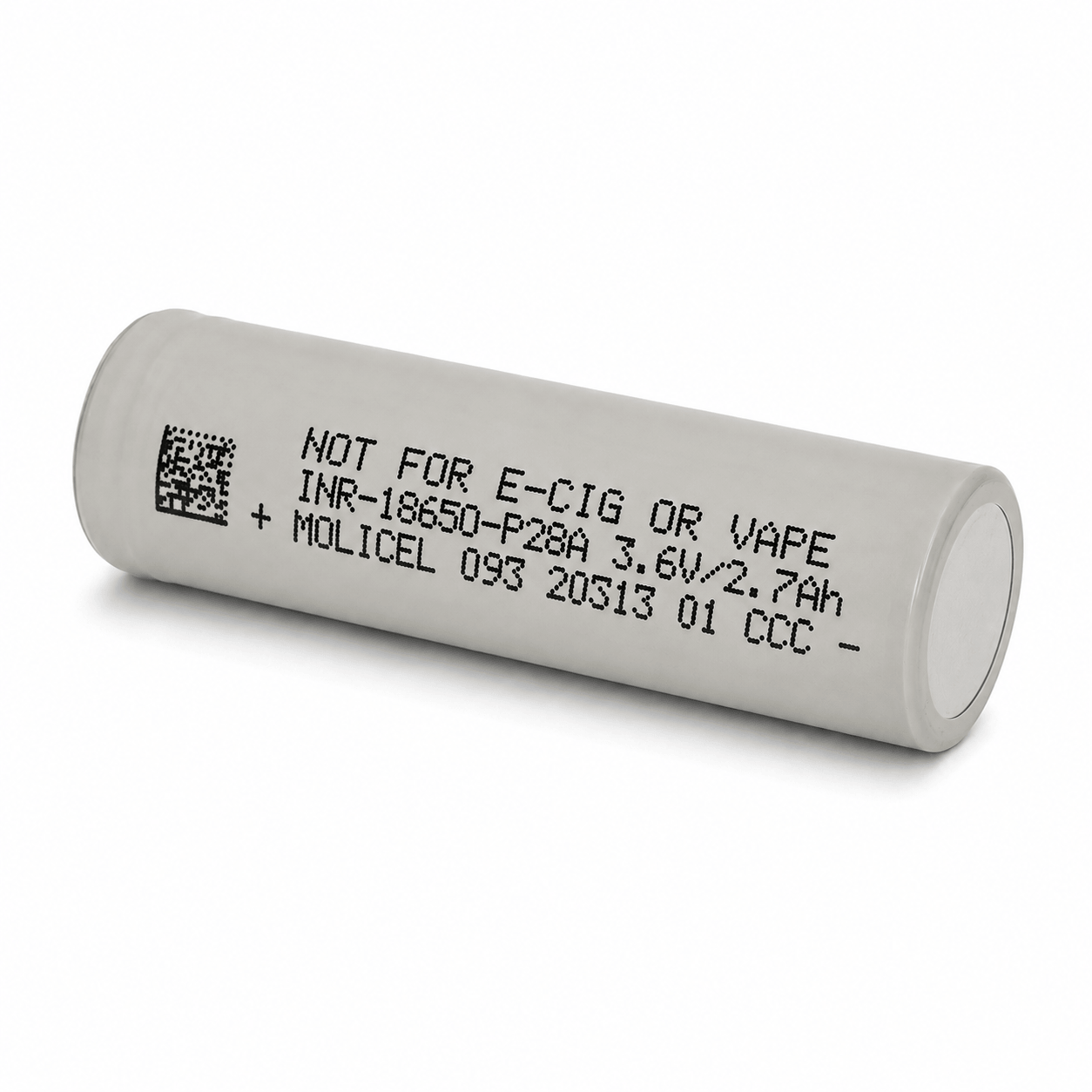 Molicel P28A 18650 button top battery negative terminal