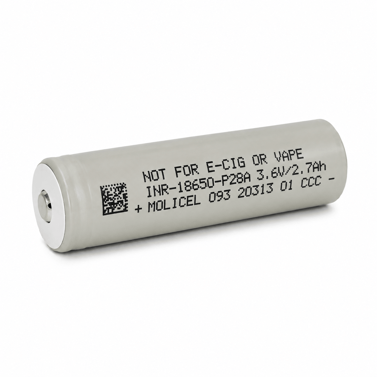 Molicel P28A button top 18650 battery positive terminal