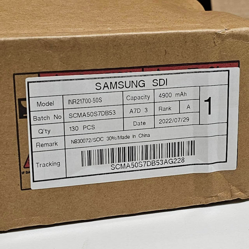 Samsung 50S 21700 5000mAh 25A Battery