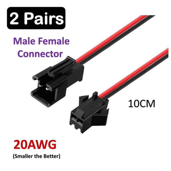 2 Pair 10cm JST 2.5 SM 2-Pin Connector plug Female & Male - TinkerTech AU TinkerTech AU