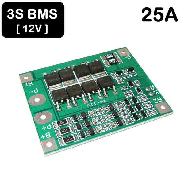 3S BMS 12V PCB Protection Circuit Board 25A - TinkerTech AU BMS