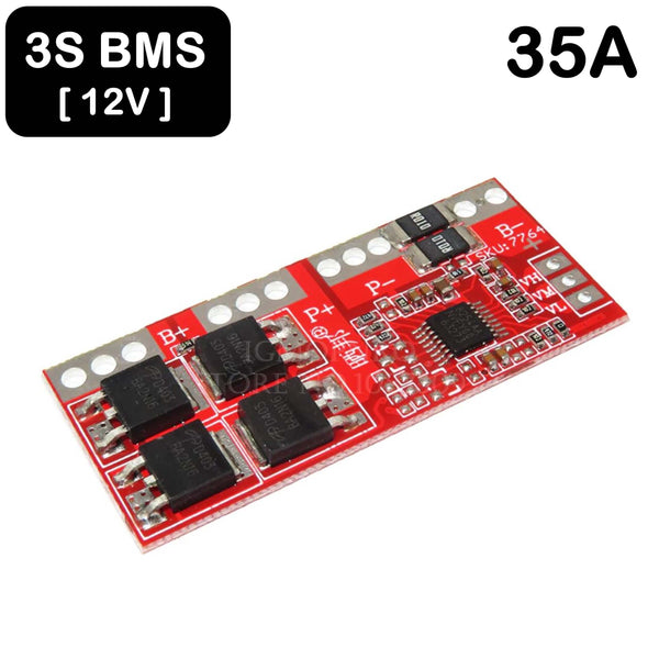 3S BMS 12V PCB Protection Circuit Board 35A - TinkerTech AU BMS