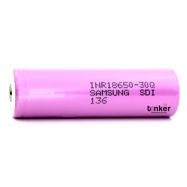 Samsung 30Q 18650 3000mAh 15A Battery - Button Top - TinkerTech AU Samsung 18650 Button Top