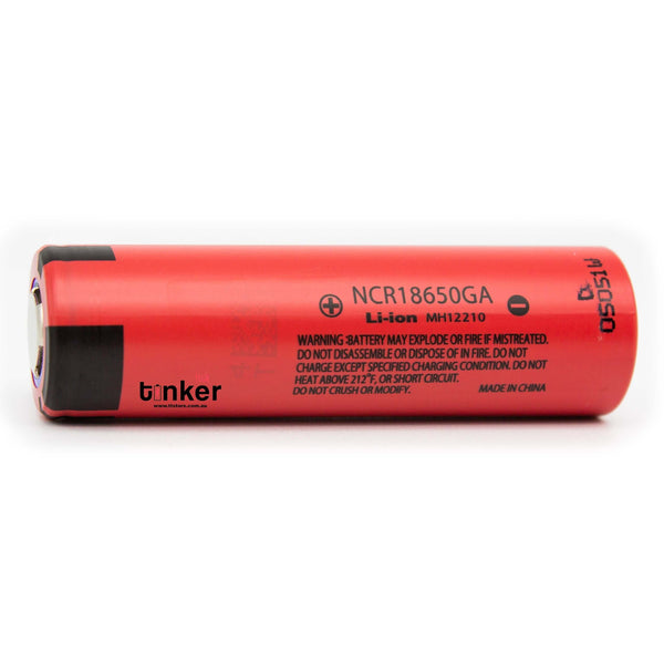 Panasonic NCR18650-GA 3500mAh 10A Battery - TinkerTech AU Panasonic 18650 Flat Top