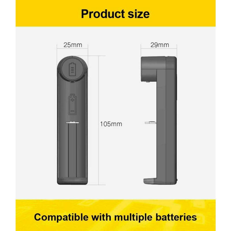 PUJIMAX UNIVERSAL USB 1 Slots Battery Charger - TinkerTech AU TinkerTech AU
