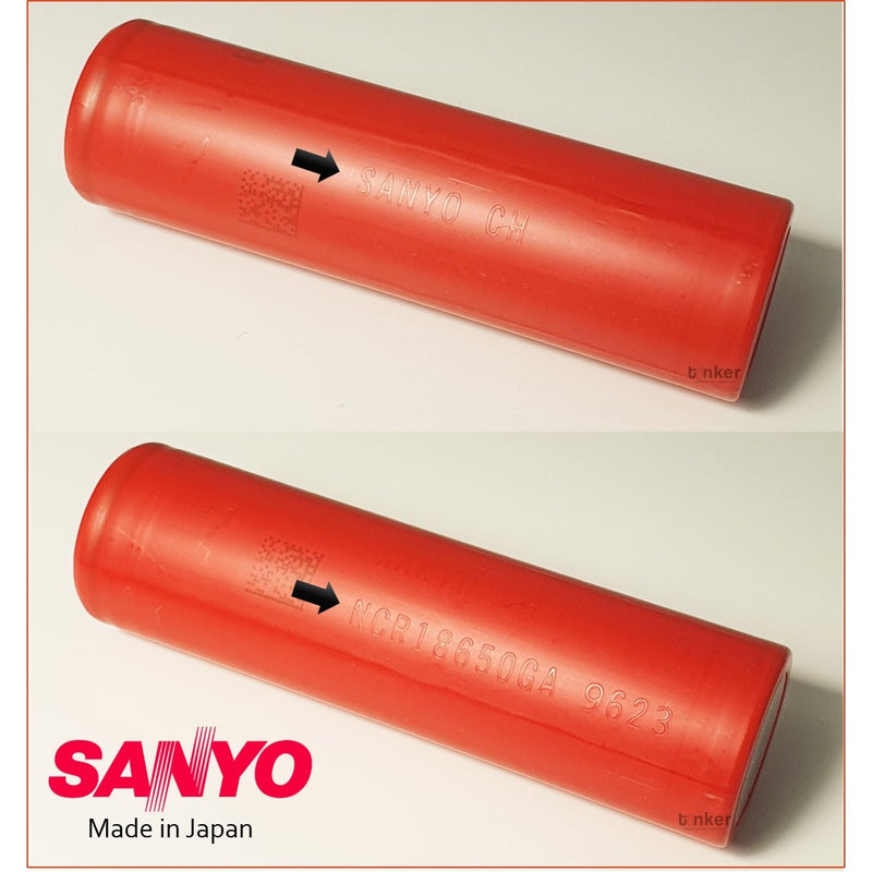 Sanyo NCR18650-GA 3500mAh 10A Battery - Solder Tabbed - TinkerTech AU Sanyo 18650 Tabs