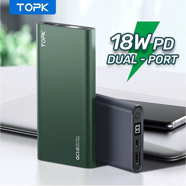 TopK Power Bank 10000mAh PD QC 3.0 Fast-Charge 18W - TinkerTech AU TinkerTech AU